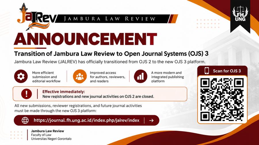 Transition of Jambura Law Review to OJS 3